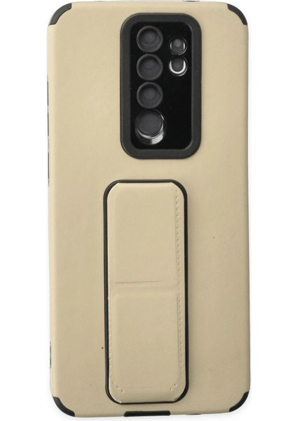 Xiaomi Redmi Note 8 Pro Kılıf Mega Standlı Silikon - Gold Drstr