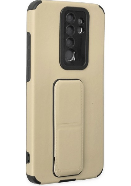 Xiaomi Redmi Note 8 Pro Kılıf Mega Standlı Silikon - Gold Drstr