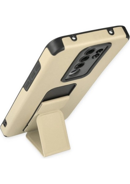 Xiaomi Redmi Note 8 Pro Kılıf Mega Standlı Silikon - Gold Drstr