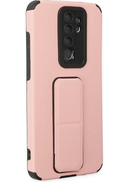 Xiaomi Redmi Note 8 Pro Kılıf Mega Standlı Silikon - Pudra Drstr