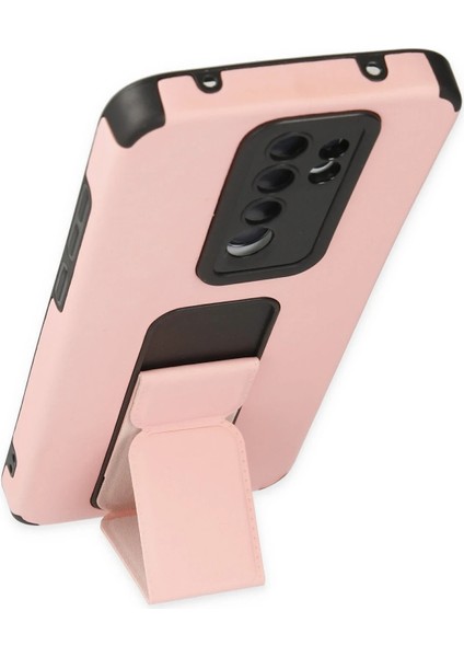 Xiaomi Redmi Note 8 Pro Kılıf Mega Standlı Silikon - Pudra Drstr