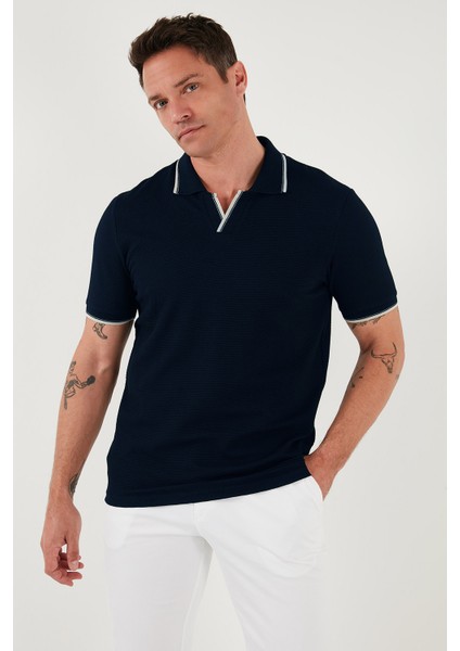 Streç Pamuklu Regular Fit Şerit Detaylı Polo Yaka T Shirt Erkek POLO YAKA T SHİRT 5902768 modelleri