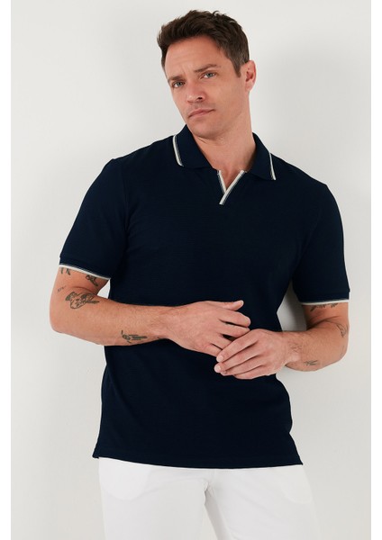 Streç Pamuklu Regular Fit Şerit Detaylı Polo Yaka T Shirt Erkek POLO YAKA T SHİRT 5902768 fırsatları