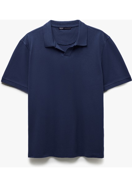 Pamuklu Pike Kumaş Kısa Kollu Regular Fit V Yaka Polo Tişört modelleri