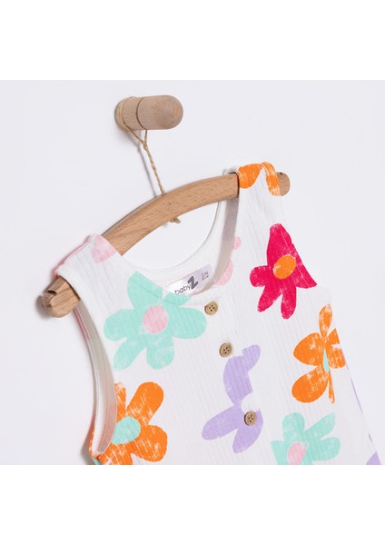 Kız Bebek Kısa Tulum Vintage Girl Bebe Yaka Reçme Paça Atlet Kol Beyaz modelleri