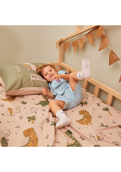 Erkek Bebek Pijama Takımı Çizgili Gömlek Yaka Reçme Paça Kısa Kol Açık Mavi 6 Ay