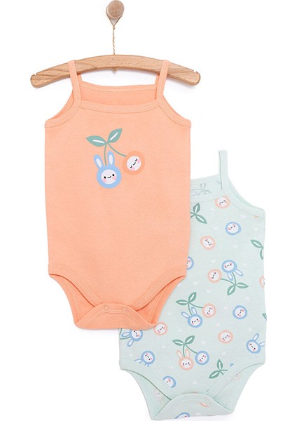 Kız Bebek 2li Body Bisiklet Yaka Ip Askılı Karışık Renkli