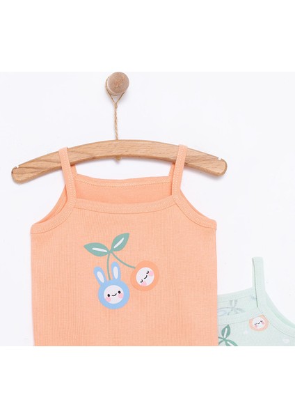 Kız Bebek 2li Body Bisiklet Yaka Ip Askılı Karışık Renkli modelleri
