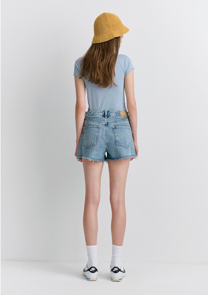 Cherry 90LAR Vintage Açık Mavi Jean Şort 1410022-89733