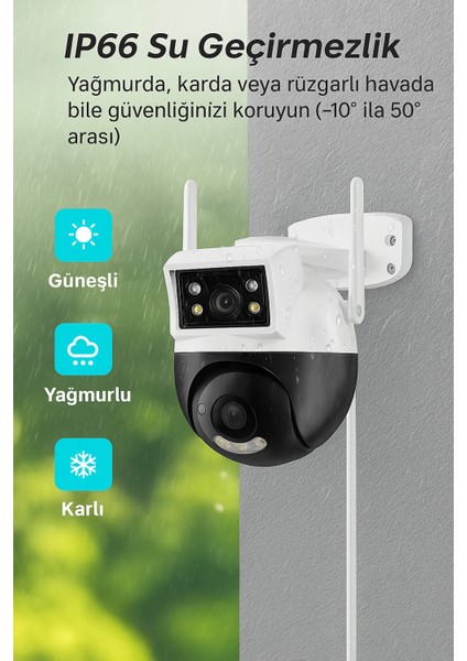 Cmr-43 2k Çift Lens Kamera, Gece Görüşlü, Türkçe Uygulama Destekli Akıllı Güvenlik Kamerası fırsatları