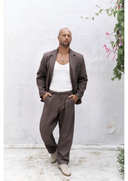 Ayyubay Kahve Pileli Erkek Pantolon