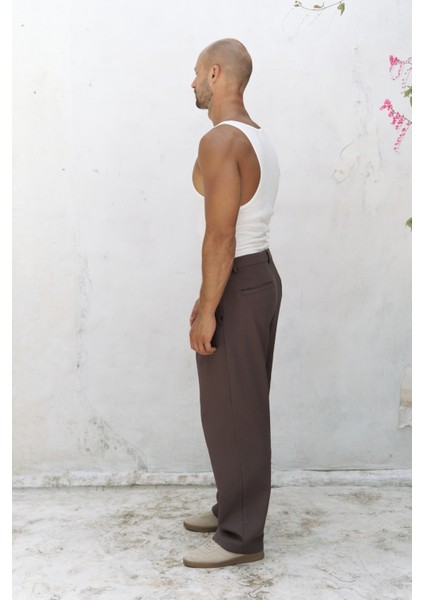 Ayyubay Kahve Pileli Erkek Pantolon modelleri