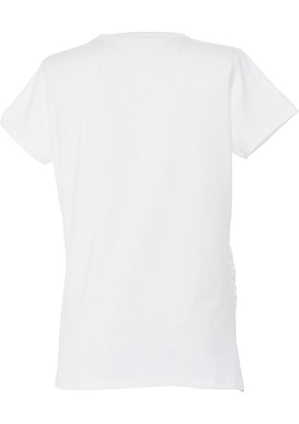 Anne Giyim Hamile Tşört Büzgülü Bisiklet Yaka Kısa Kol Beyaz fiyatları