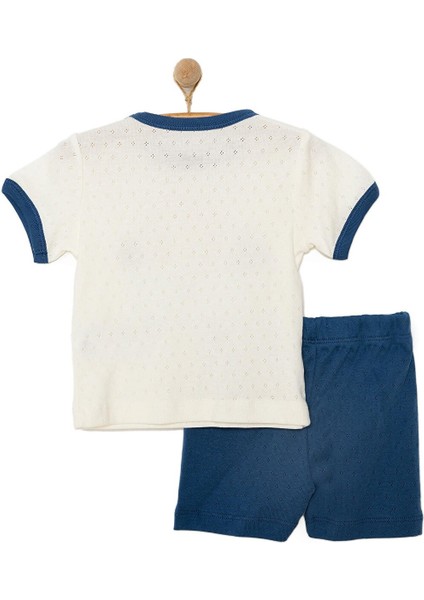Yenidoğan Erkek Bebek Tshirt-Şort 2li Takım Interlok Ship Boy Bisiklet Yaka Kısa Kol Lacivert fiyatları