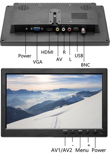 HDmı-Vga-Bnc-Usb Girişli 12 Volt Çıkışlı 10.1 LCD Monitör (4172)