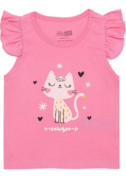 Basic Kız Baskılı Atlet T-Shirt Kız Bebek