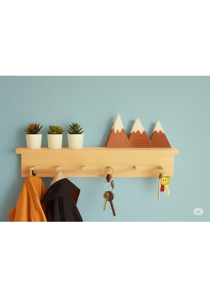 Dekoratif Askılı Raf 40CM x 12CM x 9cm