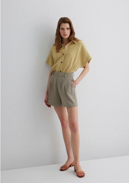 Lux Touch Tencel Tm Gri Lyocell Şort 1410163-70352