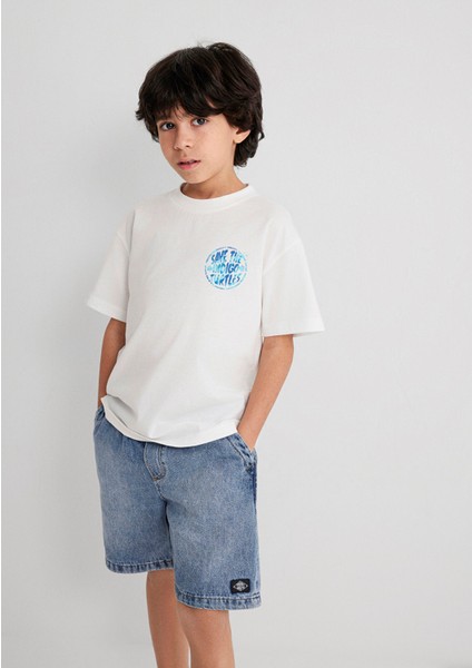 Indigo Turtles Baskılı Ekru Tişört 6610398-70057 fiyatları