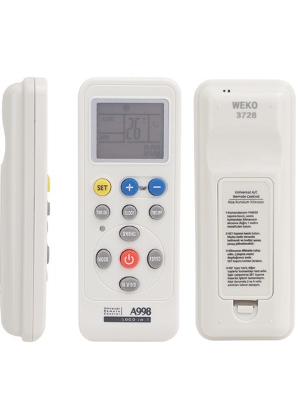 Klima Akıllı Kumanda 5000IN1 Unıversal Tüm Modeller A/c A998 (3728=33368) (4172)