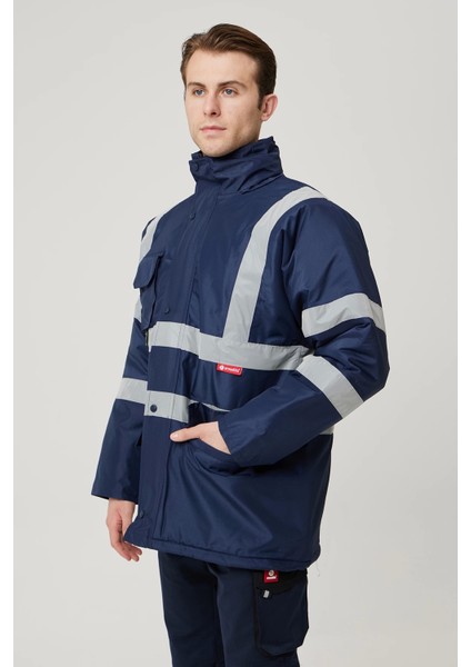 Salix Oxford Reflektörlü Iş Güvenliği Parkası - Su ve Rüzgar Geçirmez, Soğuk Havalara Dayanıklı Mont