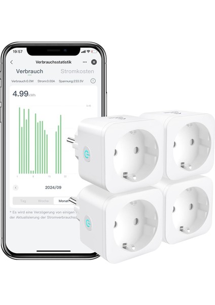 Eıghtree Wi-Fi Akıllı Priz 4'lü Paket , Alexa, Google Home ve Smartthings Uyumlu