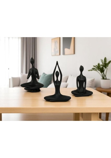 3'lü Set Yoga Namaste Heykel/figür Meditasyon Modern Biblo Masa Üstü Biblo, Hediyelik fiyatları