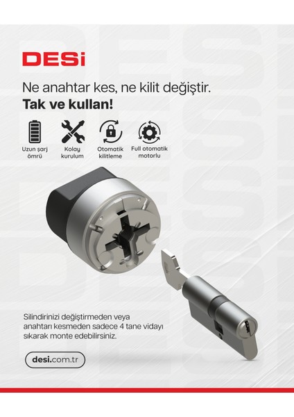 Utopic Rx Yapay Zeka Destekli Akıllı Kilit - Parmak Izi ve Tuş Takımı Set (Anahtar Üzerine Montaj Akıllı Kapı Kilidi)