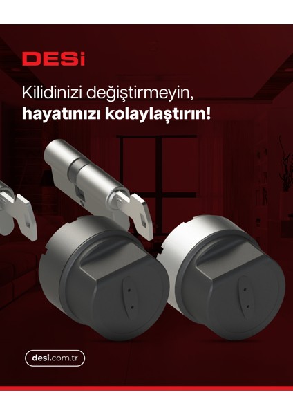 Utopic Rx Yapay Zeka Destekli Akıllı Kilit - Parmak Izi ve Tuş Takımı Set (Anahtar Üzerine Montaj Akıllı Kapı Kilidi)