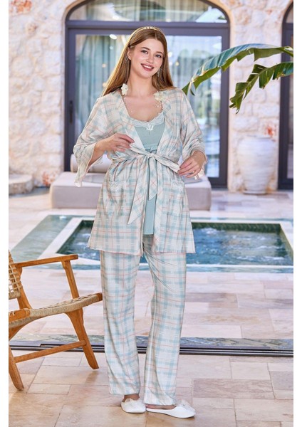 Kadın Yeşil 3'lü Pijama Takım A25631