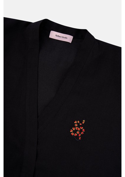Mercan Yılanı Tencel™ Kimono - Siyah fiyatları