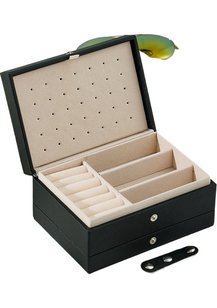 Taşınabilir Küçük Mücevher Kutusu Üç Katlı Mücevher Düzenleyici Mücevher Kutuları (Yurt Dışından)