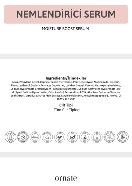 Yoğun Nemlendirici, Onarıcı, Leke Karşıtı Cilt Bakım Serumu Niacinamide, Peptide 30 ml indirimleri