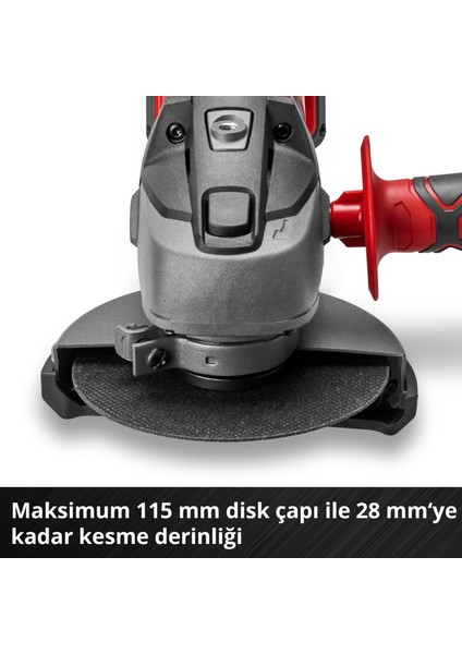 Akülü Avuç Taşlama TC-AG 18/115 Li-Solo Power X-Change (18 V, 115 mm Disk Çapı, 28 mm Kesme Derinliği, Softstart, Kesme Diski Dahil Değil, Akü dahil değildir) [Enerji Sınıfı A+] - 4431130
