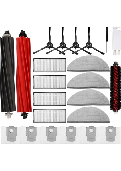 Roborock S8 Pro Ultra Robot Süpürge Ana Yan Fırça Hepa Filtreler Paspas Bezi Pedler Toz Torbaları Aksesuar Seti (Yurt Dışından)