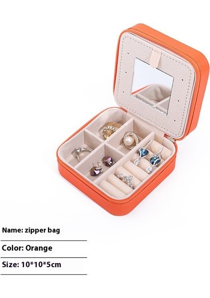 Aynalı Pu Mücevher Düzenleyici Taşınabilir Mücevher Ambalaj Kutusu Çok Fonksiyonlu (Yurt Dışından)