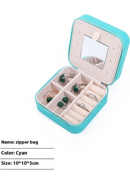 Aynalı Pu Mücevher Düzenleyici Taşınabilir Mücevher Ambalaj Kutusu Çok Fonksiyonlu (Yurt Dışından)