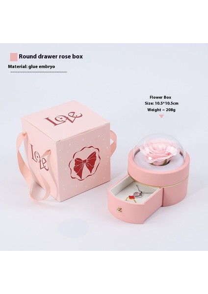 Yeni Gül Mücevher Kutusu Sevgililer Günü Tanabata Düğün Teklifi Yüzük Kutusu Yuvarlak Çekmece Hediye Kutusu (Yurt Dışından)