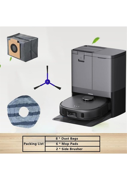 Eufy X10 Pro Omni Robot Süpürge Için Vakum Yedek Parçaları Kıllı Yan Fırçalar Toz Torbaları Paspas Pedleri (Yurt Dışından) fırsatları
