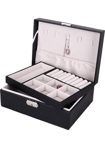 Pu Deri Mücevher Kutusu Küçük Eşyalar Saklama Kutusu (Yurt Dışından)