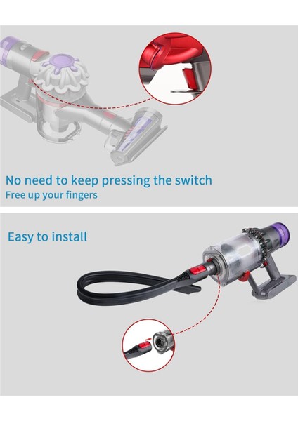 Dyson V15 V11 V10 V8 V7 Elektrikli Süpürge Için Esnek Başlıklı Yedek Hortum Bağlantısı, Uzatma Hortumu Anahtar Kapağı (Yurt Dışından) fırsatları