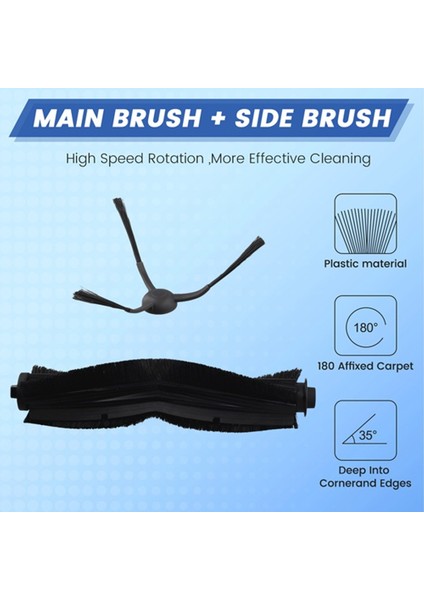 Midea W20/W20 Pro / Eureka J20 Robot Süpürge Için 13 Adet Değiştirilebilir Parçalar Ana Yan Fırça Hepa Filtre Toz Torbası (Yurt Dışından) fiyatları