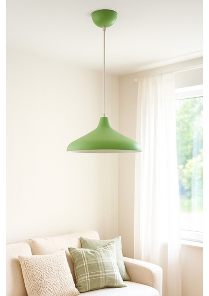 Nil Yeşil Içi Beyaz Renk Özel Tasarım Modern Dekoratif Sarkıt Cafe - Mutfak Tekli Avize modelleri