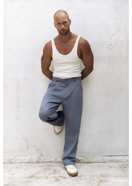 Ayyubay Indigo Pileli Erkek Pantolon