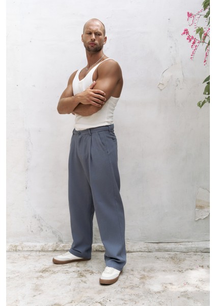 Ayyubay Indigo Pileli Erkek Pantolon modelleri