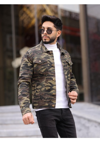 Erkek Slim Fit Kamuflaj Non-Denim Ceket fırsatları