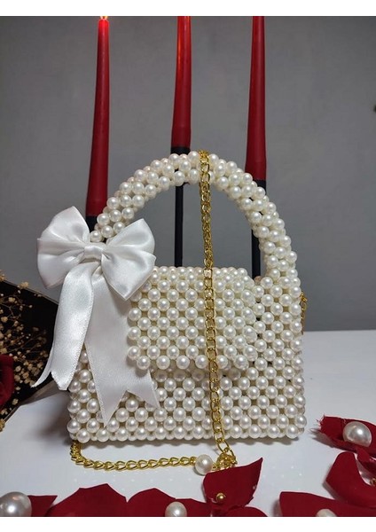 Kız Çocuk Özel El Işlemesi Inci Abiye Çanta El Tutmalı modelleri