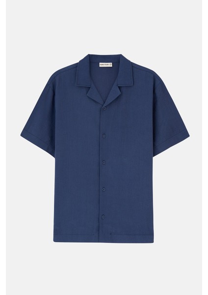 Basic Tencel™ Kısakollu Gömlek - Lacivert