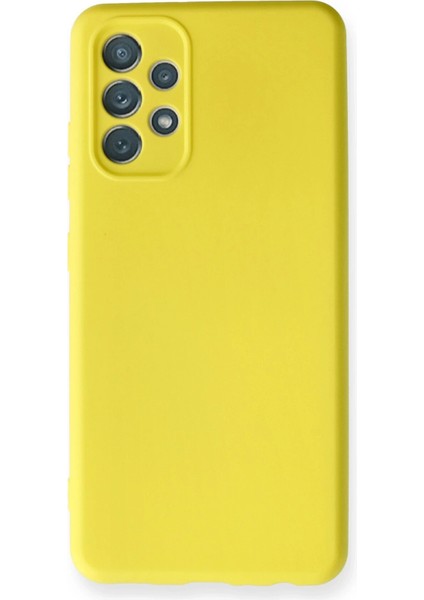 Samsung Galaxy A32 Kılıf Nano Içi Kadife Silikon - Sarı Drstr