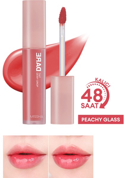 Uzun Süre Kalıcı, Nemli Bitiş Sunan Parlak Tint Dare Tint Dewy Drop (Peachy Glass)